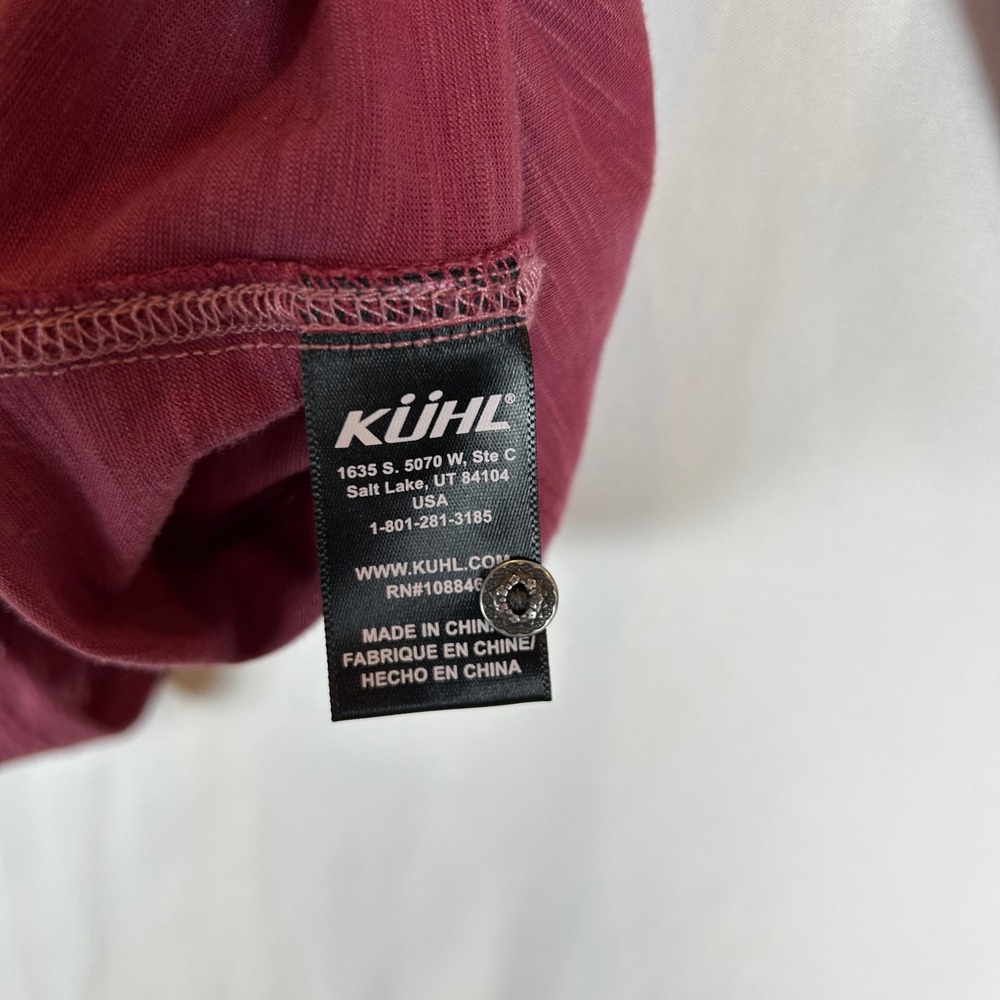 Kuhl Womens Burgundy Sora Hoody‎ Long Sleeve Hooded Henley Shirt Size Small - Picture 4 of 12